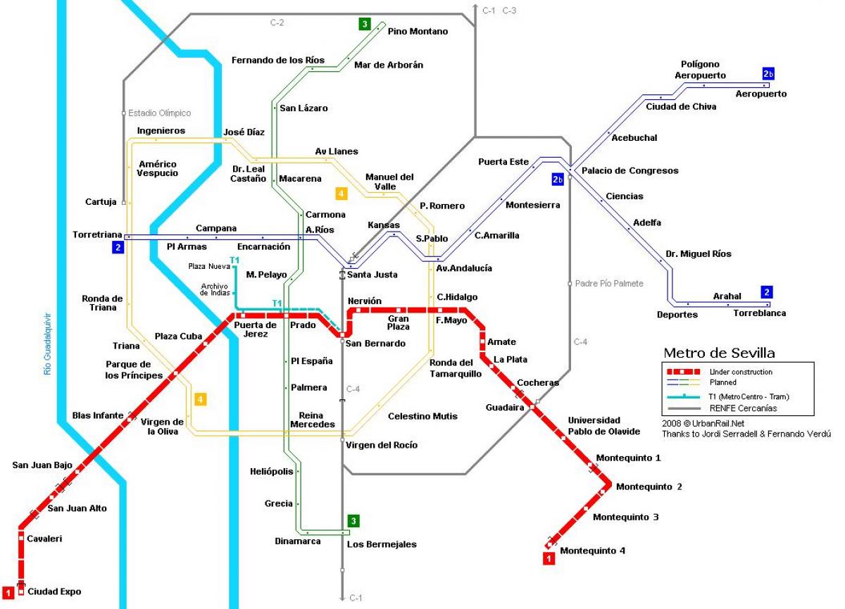 karta iz Sevilje metro