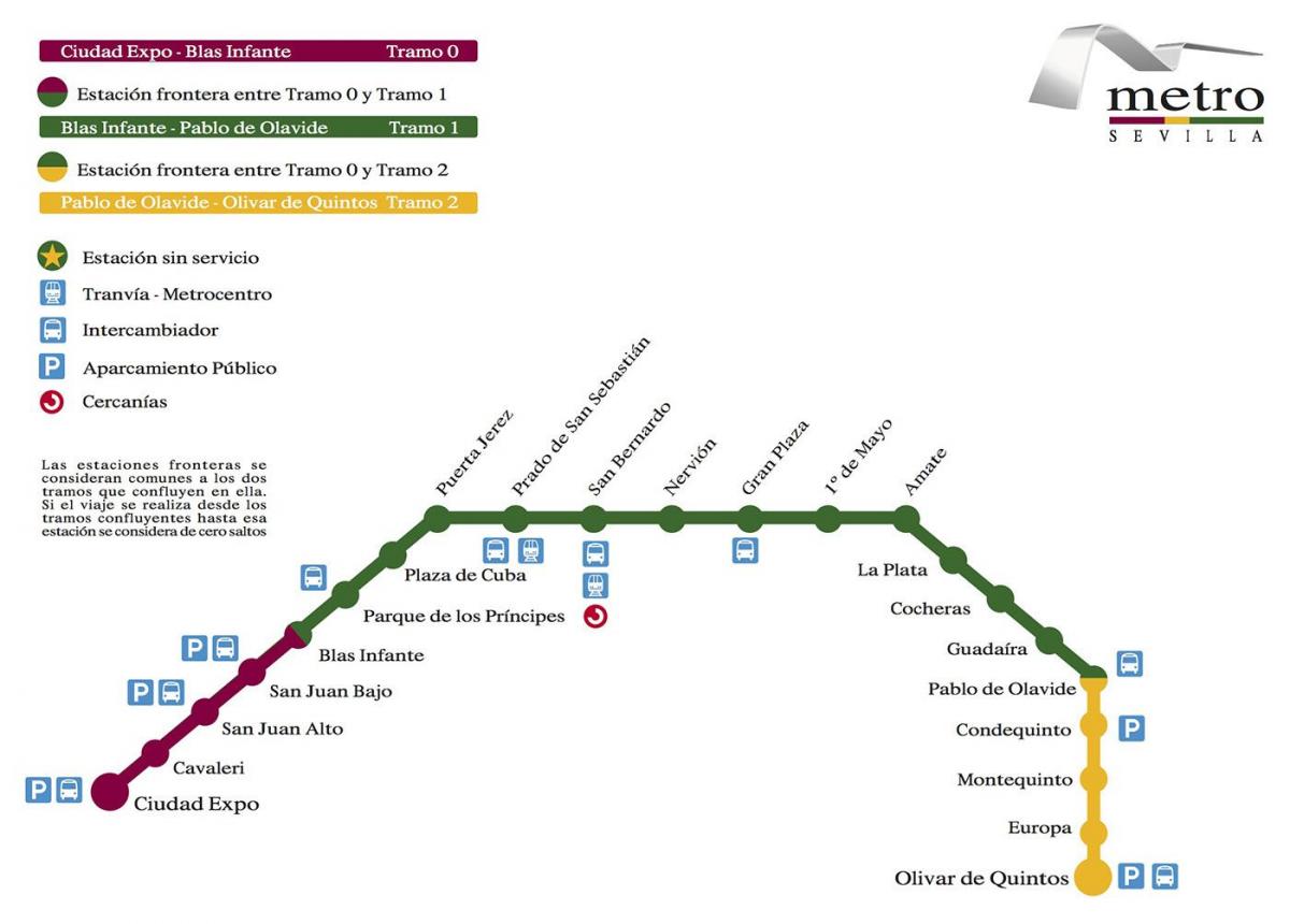 metro Sevilje mapu