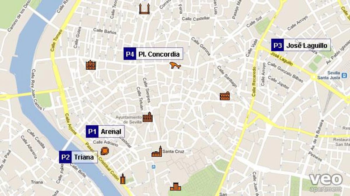 karta iz Sevilje parking