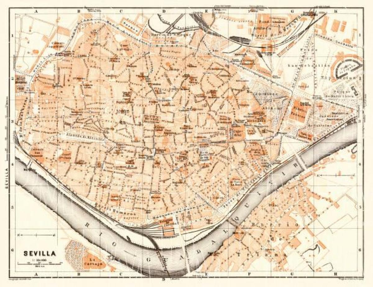 karta je stara grada Sevilje u španiji