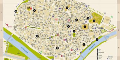 Mapa besplatno ulična mapa iz Sevilje u španiji