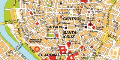 Karta iz Sevilje u španiji centar grada