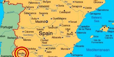Mapa je iz španije pokazuje Sevilje