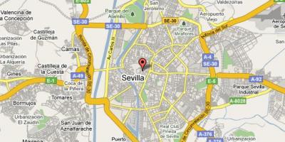 Barrio de santa cruz Sevilje mapu