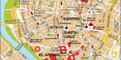 Sevilje u španiji mapu turističke atrakcije