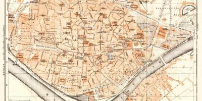 Karta je stara grada Sevilje u španiji