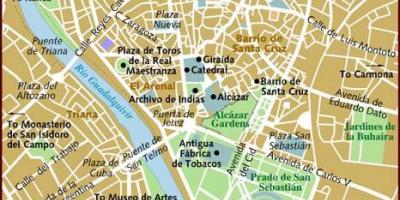 Karta iz Sevilje naseljima