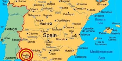 Sevilje espana mapu